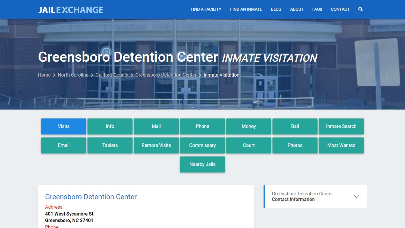 Inmate Visitation - Greensboro Detention Center, NC - Jail Exchange
